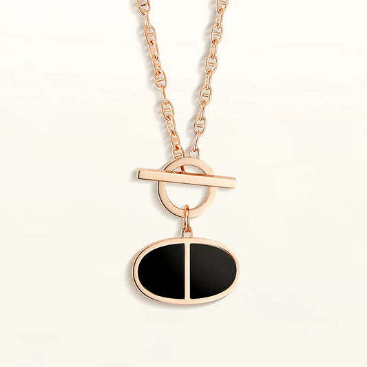 [Gaonasi]CHAINE VERSO BLACK CERAMIC NECKLACE