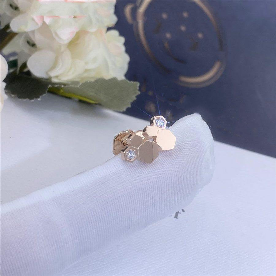 [Gaonasi]BEE LOVE PINK GOLD DIAMOND EARRINGS