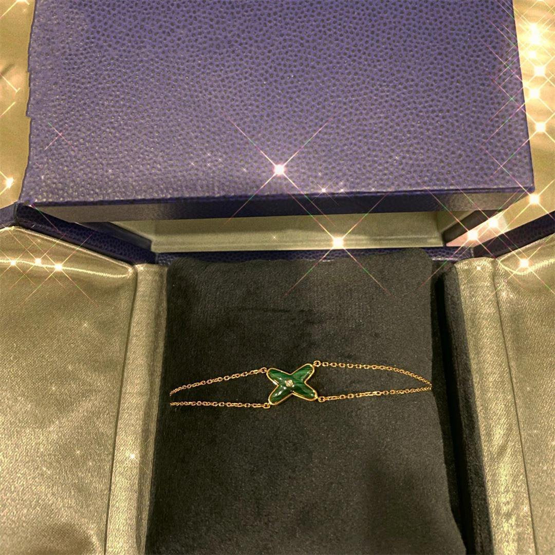 [Gaonasi]JEUX BRACELET MALACHITE PINK GOLD 1 DIAMOND