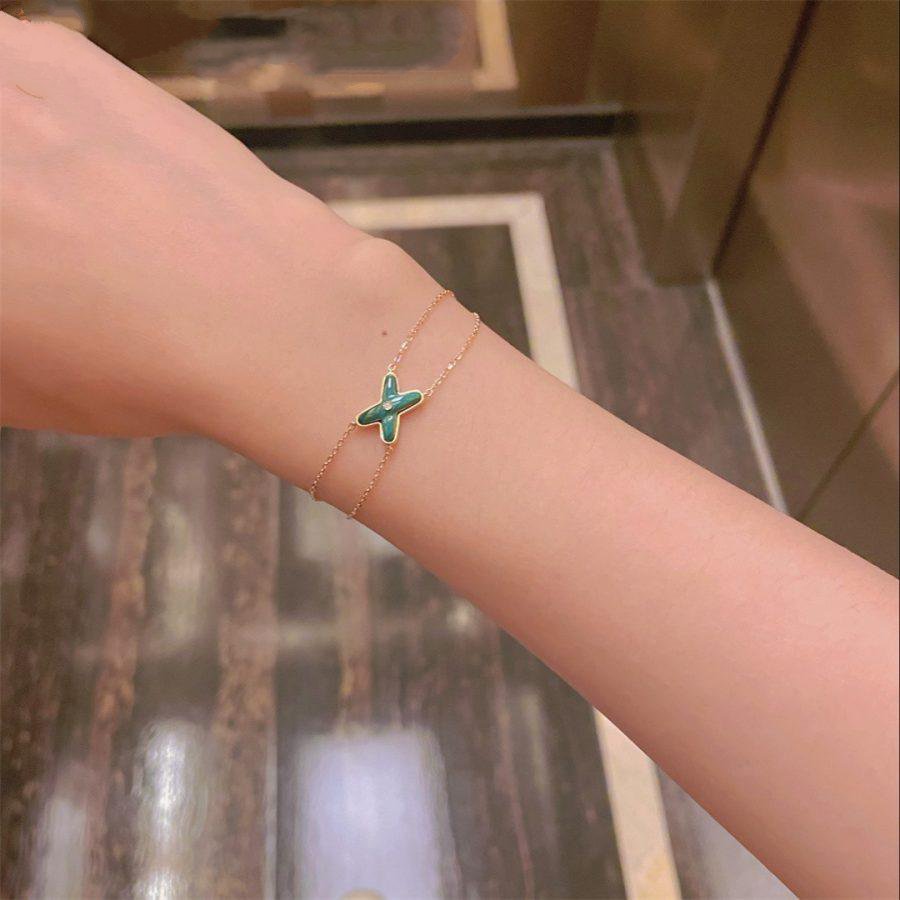 [Gaonasi]JEUX BRACELET MALACHITE PINK GOLD 1 DIAMOND