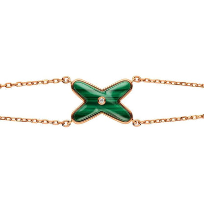 [Gaonasi]JEUX BRACELET MALACHITE PINK GOLD 1 DIAMOND