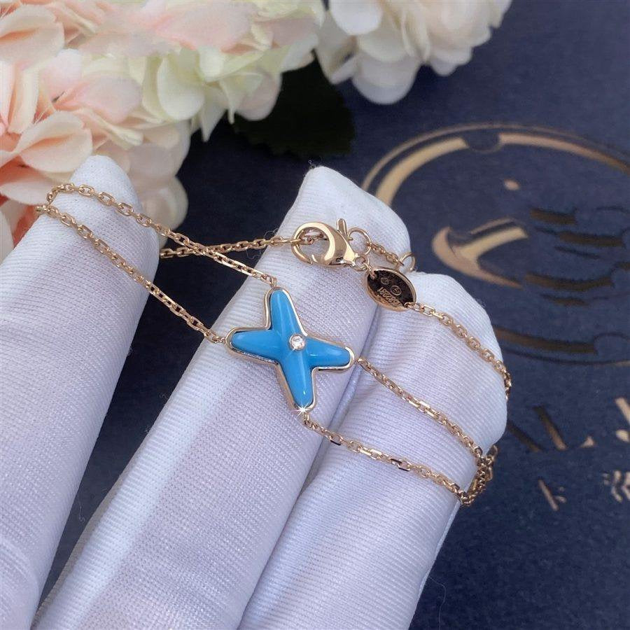 [Gaonasi]JEUX BRACELET TURQUOISE PINK GOLD 1 DIAMOND