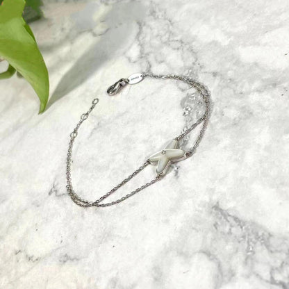 [Gaonasi]JEUX BRACELET WHITE MOP SILVER 1 DIAMOND