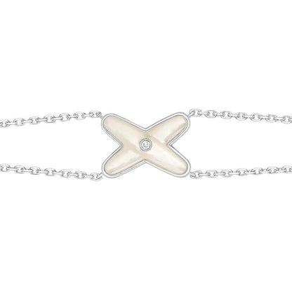 [Gaonasi]JEUX BRACELET WHITE MOP SILVER 1 DIAMOND