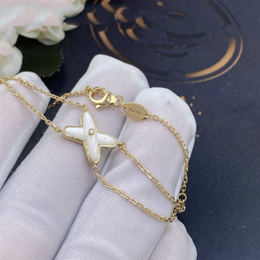 [Gaonasi]JEUX BRACELET WHITE MOP GOLD 1 DIAMOND