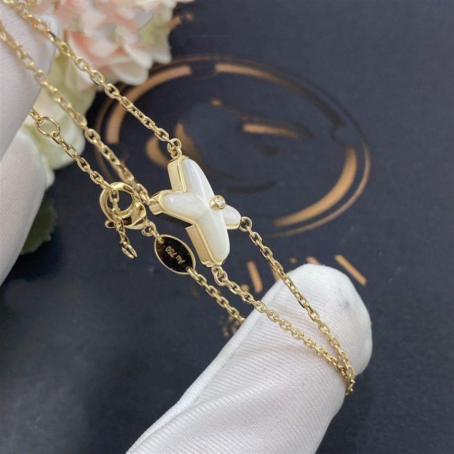 [Gaonasi]JEUX BRACELET WHITE MOP GOLD 1 DIAMOND