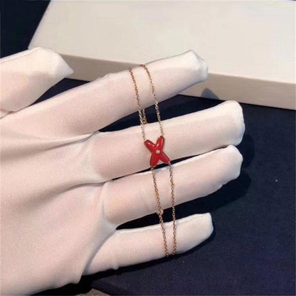 [Gaonasi]JEUX BRACELET CARNELIAN PINK GOLD 1 DIAMOND