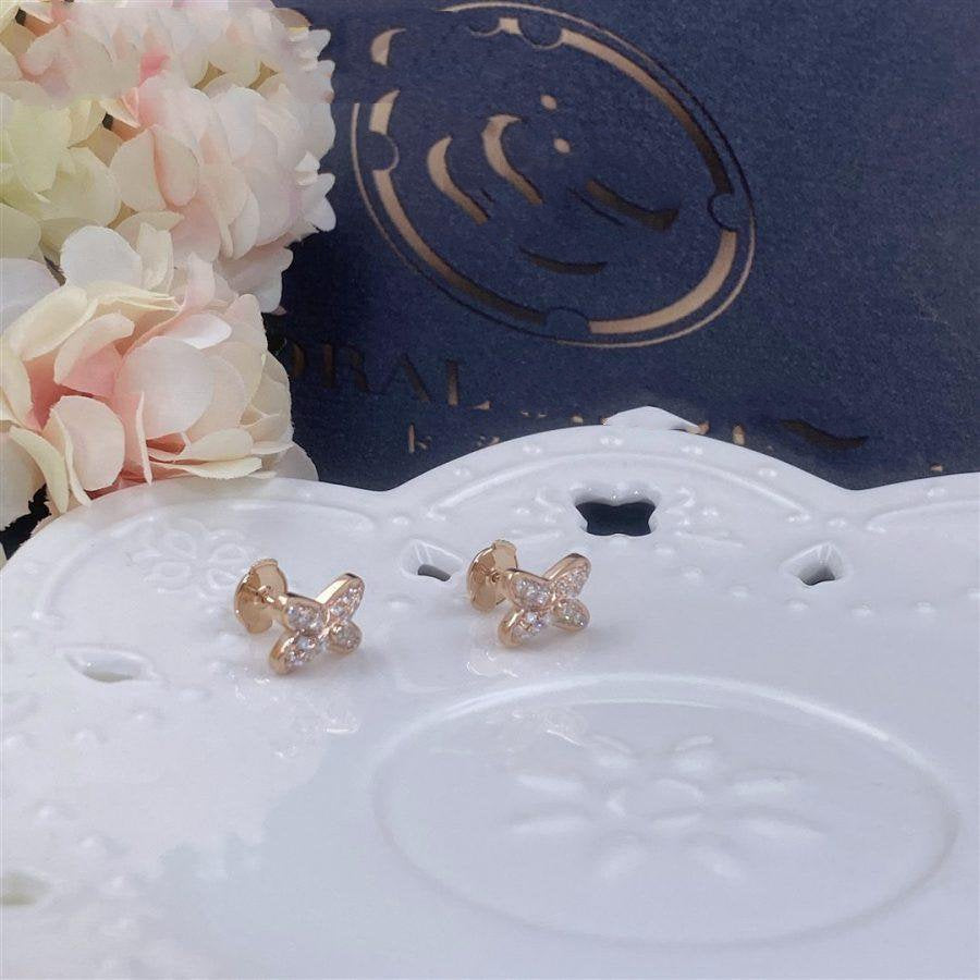 [Gaonasi]JEUX DE PINK GOLD DIAMOND EARRINGS