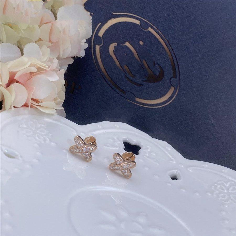 [Gaonasi]JEUX DE PINK GOLD DIAMOND EARRINGS