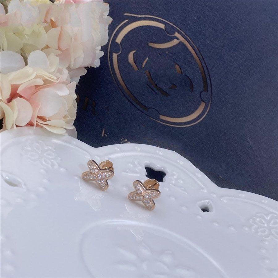[Gaonasi]JEUX DE PINK GOLD DIAMOND EARRINGS