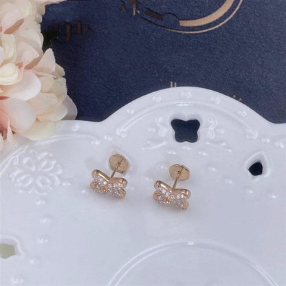 [Gaonasi]JEUX DE PINK GOLD DIAMOND EARRINGS