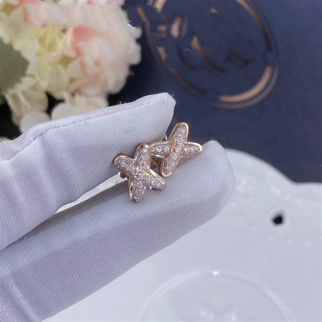 [Gaonasi]JEUX DE PINK GOLD DIAMOND EARRINGS