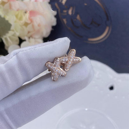 [Gaonasi]JEUX DE PINK GOLD DIAMOND EARRINGS