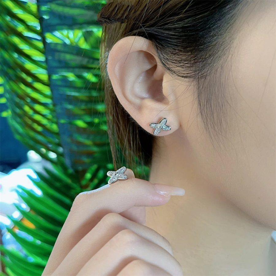 [Gaonasi]JEUX DE SILVER DIAMOND EARRINGS