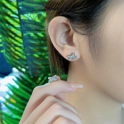 [Gaonasi]JEUX DE SILVER DIAMOND EARRINGS