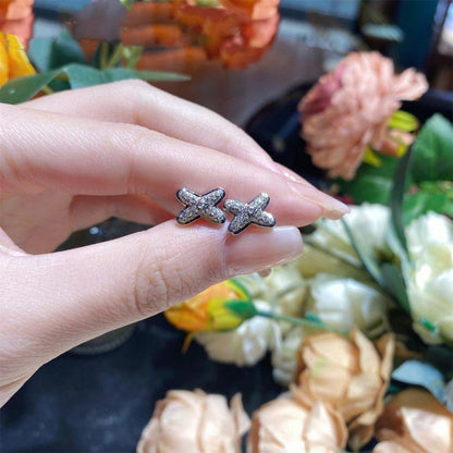 [Gaonasi]JEUX DE SILVER DIAMOND EARRINGS