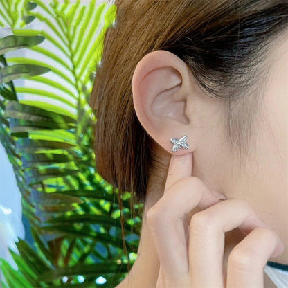 [Gaonasi]JEUX DE SILVER DIAMOND EARRINGS