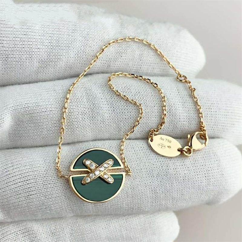 [Gaonasi]JEUX DE BRACELET MALACHITE PINK GOLD DIAMONDS