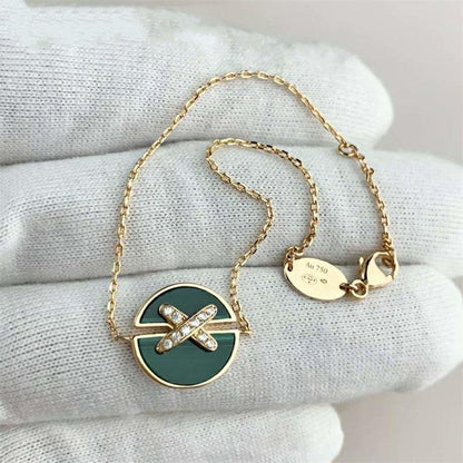[Gaonasi]JEUX DE BRACELET MALACHITE PINK GOLD DIAMONDS