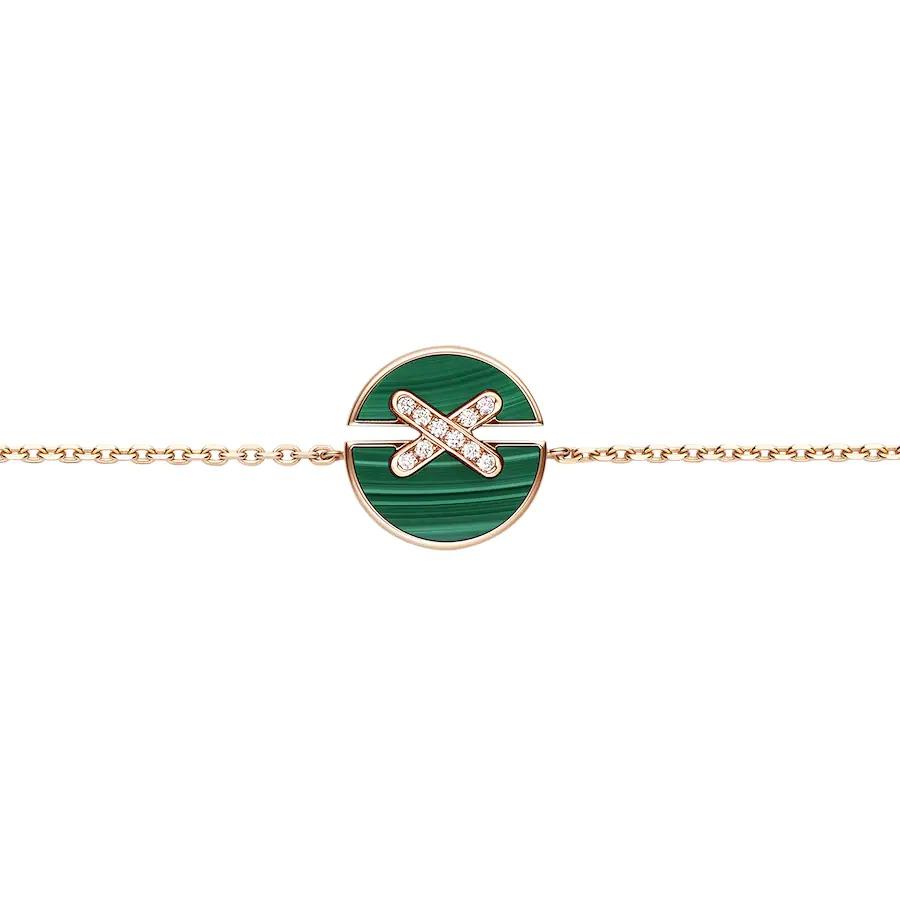 [Gaonasi]JEUX DE BRACELET MALACHITE PINK GOLD DIAMONDS