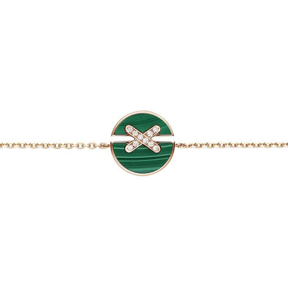 [Gaonasi]JEUX DE BRACELET MALACHITE PINK GOLD DIAMONDS