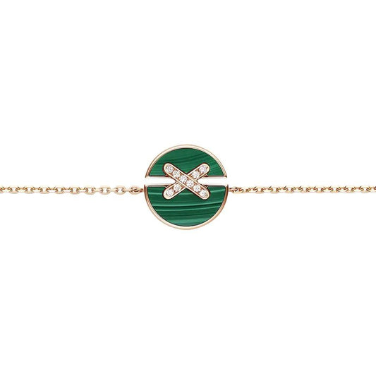 [Gaonasi]JEUX DE BRACELET MALACHITE PINK GOLD DIAMONDS