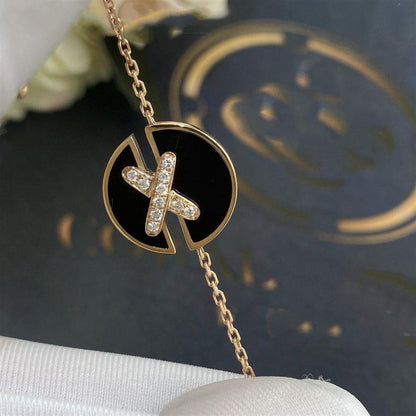 [Gaonasi]JEUX DE BRACELET ONYX PINK GOLD DIAMOND