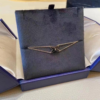 [Gaonasi]JEUX BRACELET ONYX PINK GOLD 1 DIAMOND