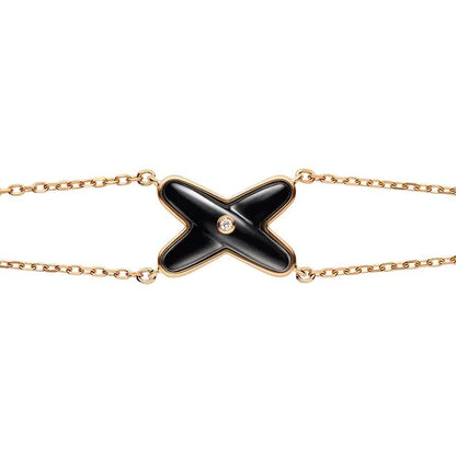 [Gaonasi]JEUX BRACELET ONYX PINK GOLD 1 DIAMOND