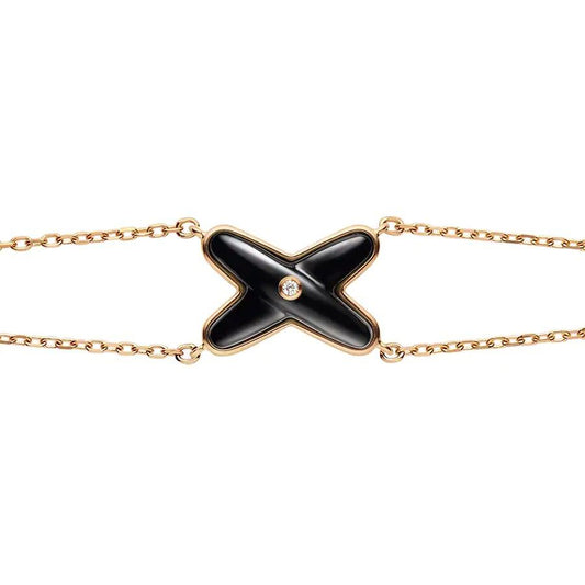 [Gaonasi]JEUX BRACELET ONYX PINK GOLD 1 DIAMOND