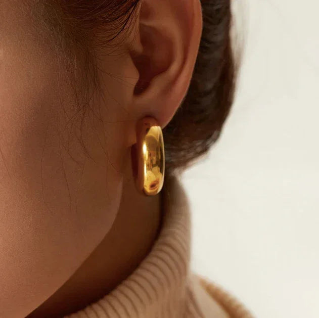 [Gaonasi]Natalia Chunky Gold Hoops
