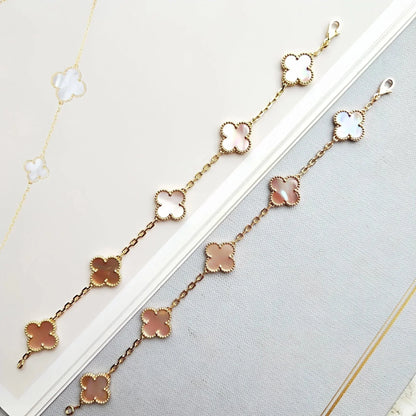 [Gaonasi] CLOVER 5 MOTIFS  PINK MOP BRACELET COLLECTION