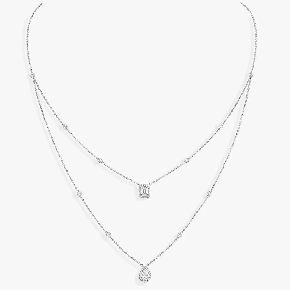 [Cadisa]Diamond Necklace My Twin 2 Rows