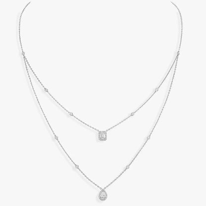 [Cadisa]Diamond Necklace My Twin 2 Rows
