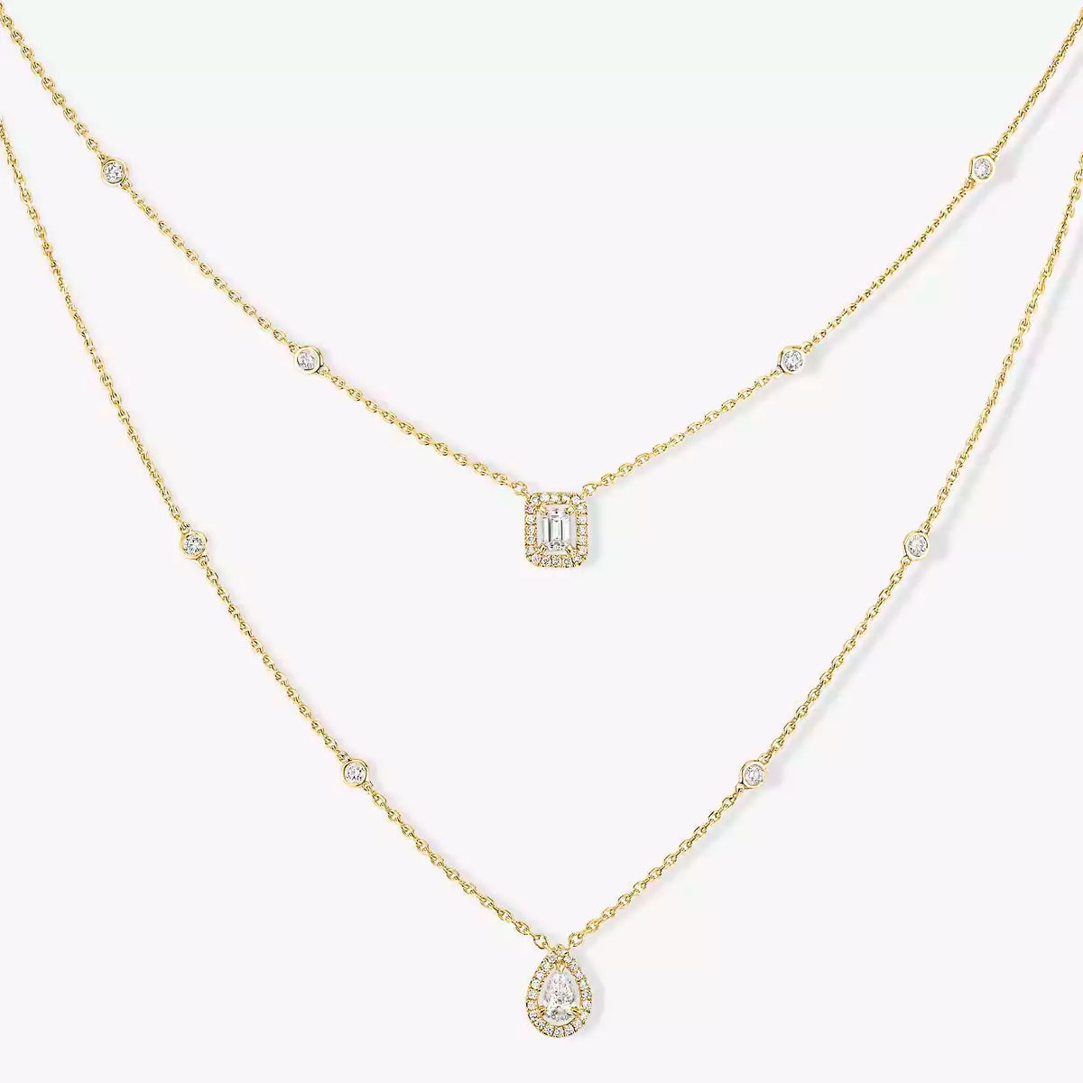 [Cadisa]Diamond Necklace My Twin 2 Rows