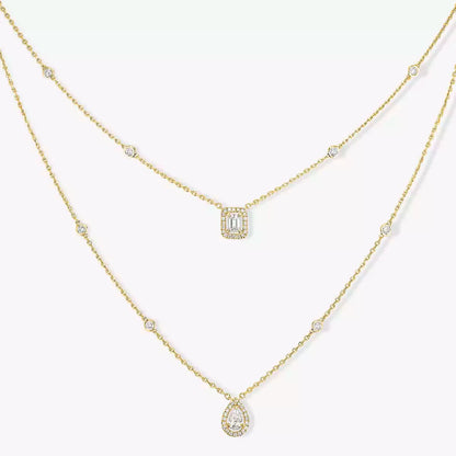 [Cadisa]Diamond Necklace My Twin 2 Rows