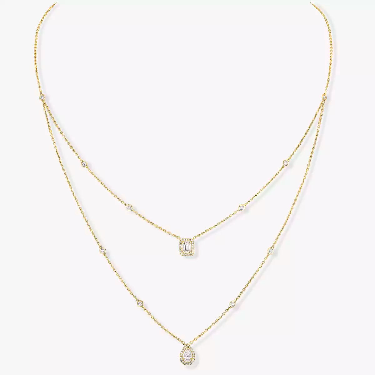 [Cadisa]Diamond Necklace My Twin 2 Rows