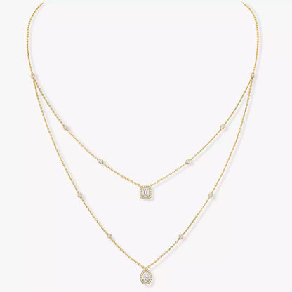 [Cadisa]Diamond Necklace My Twin 2 Rows