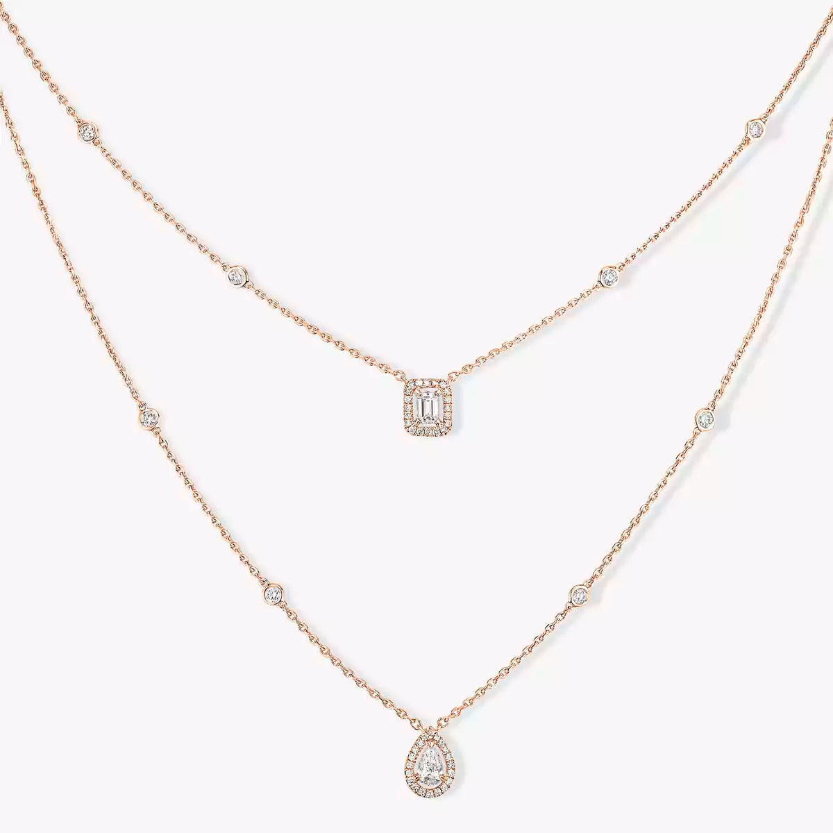 [Cadisa]Diamond Necklace My Twin 2 Rows