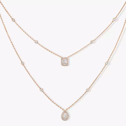 [Cadisa]Diamond Necklace My Twin 2 Rows