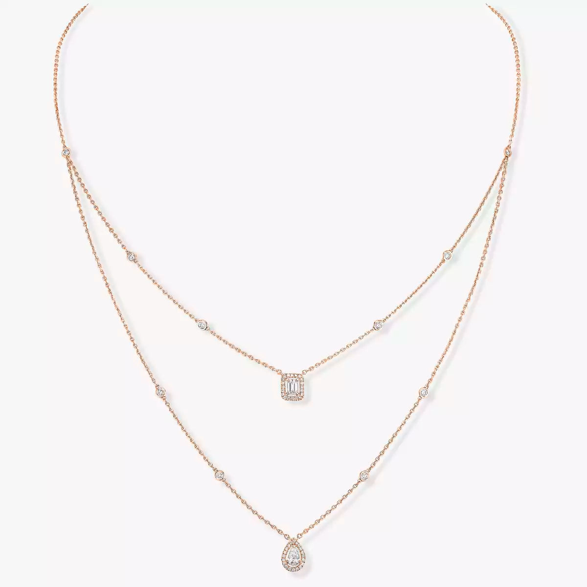 [Cadisa]Diamond Necklace My Twin 2 Rows