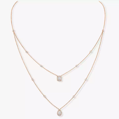 [Cadisa]Diamond Necklace My Twin 2 Rows