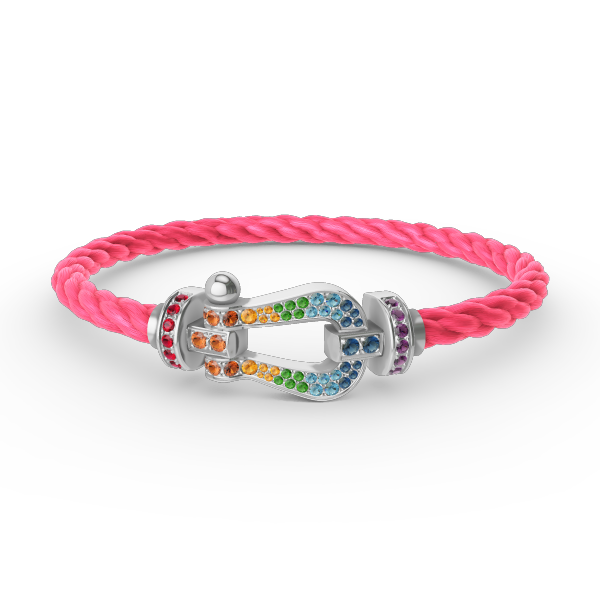 [Gaonasi]FORC LARGE HORSESHOE  COLORED DIAMOND BRACELET SILVER