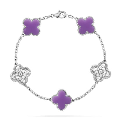 [Gaonasi]CLOVER 5 MOTIF LIGHT PURPLE BRACELET COLLECTION