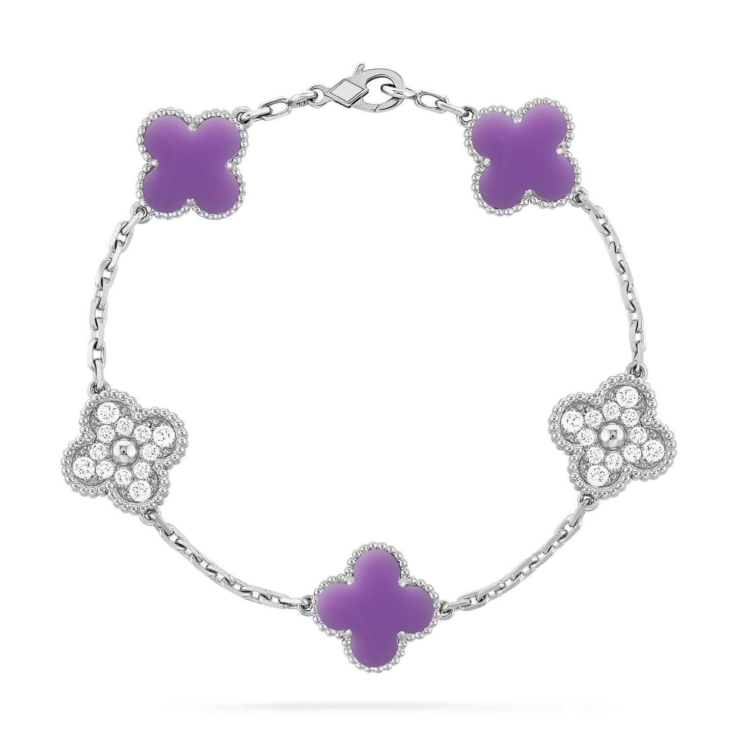 [Gaonasi]CLOVER 5 MOTIF LIGHT PURPLE BRACELET COLLECTION