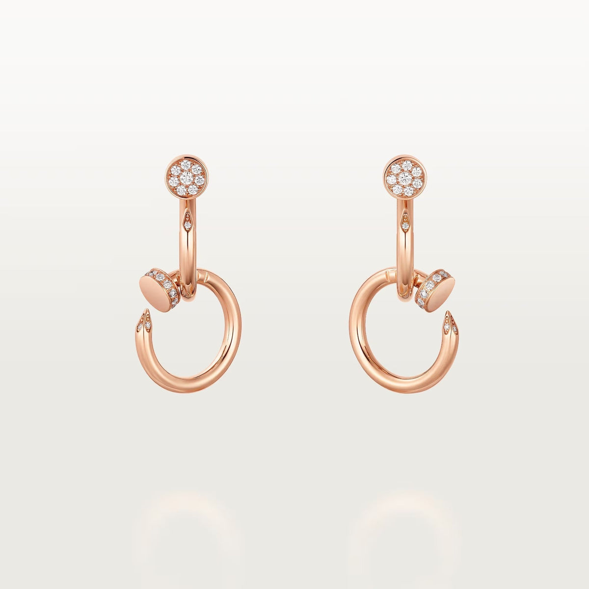 [Cadisa] JUSTE HALF DIAMOND DOUBLE EARRINGS