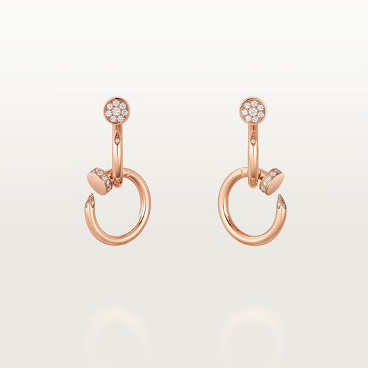 [Cadisa] JUSTE HALF DIAMOND DOUBLE EARRINGS