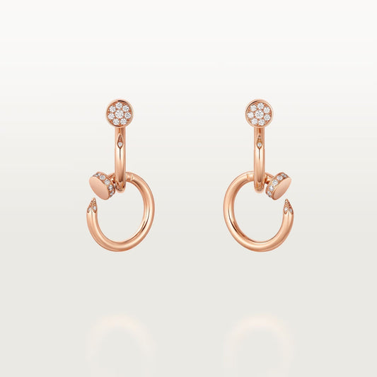 [Gaonasi Jewelry]JUSTE HALF DIAMOND DOUBLE EARRINGS