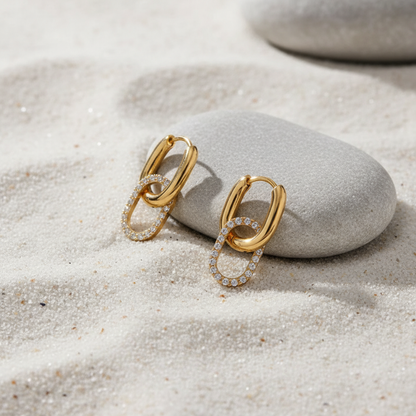 [Gaonasi]Aina Double Hoop Diamond Earrings