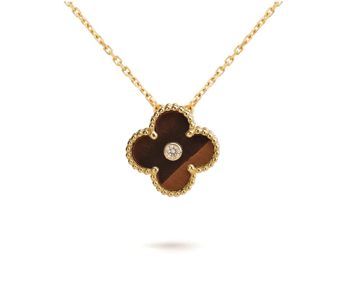 [Gaonasi]CLOVER 15MM DIAMOND SINGLE FLOWER NECKLACE COLLECTION